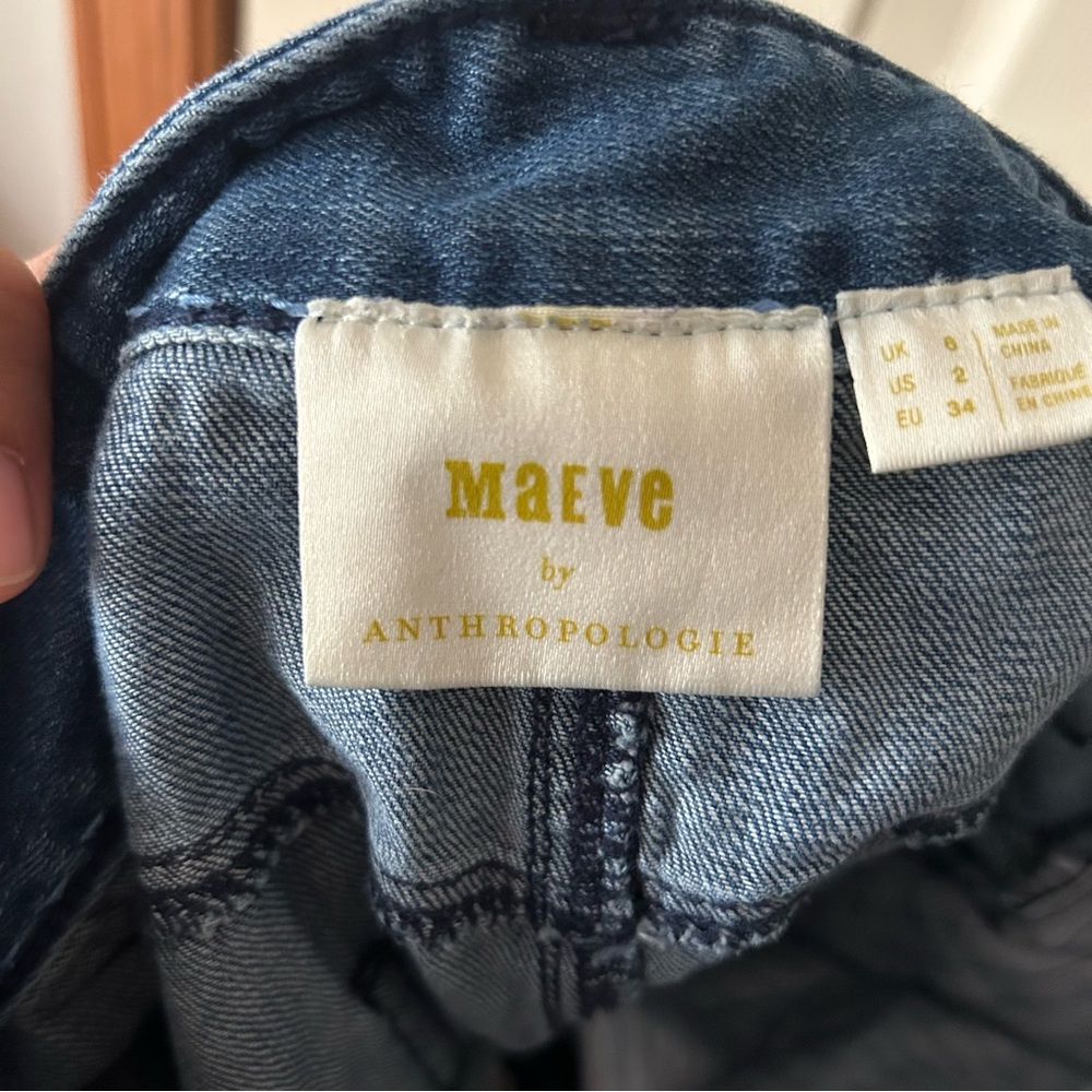 Maeve Denim Blue Striped Mini Skirt - Picture 4 of 7